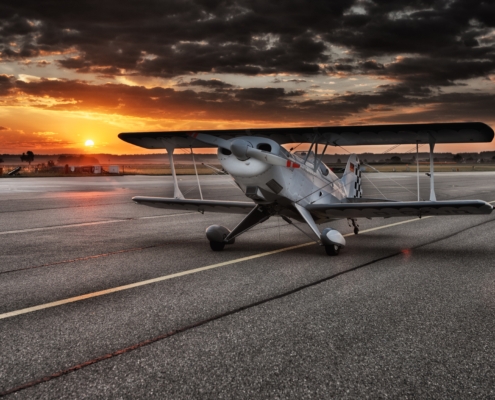 General Aviation plane on a runway.