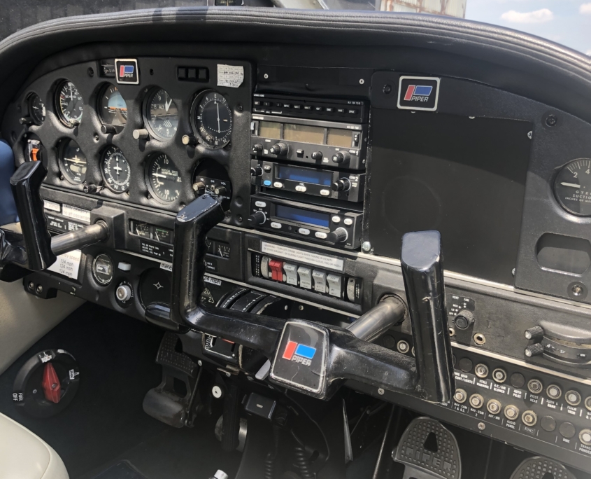 Cockpit of the Piper PA-28 Inside the cockpit of the Piper PA-28